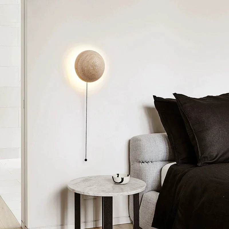 Round Natural Stone Wall Sconce | Sphere LED | CL852200X