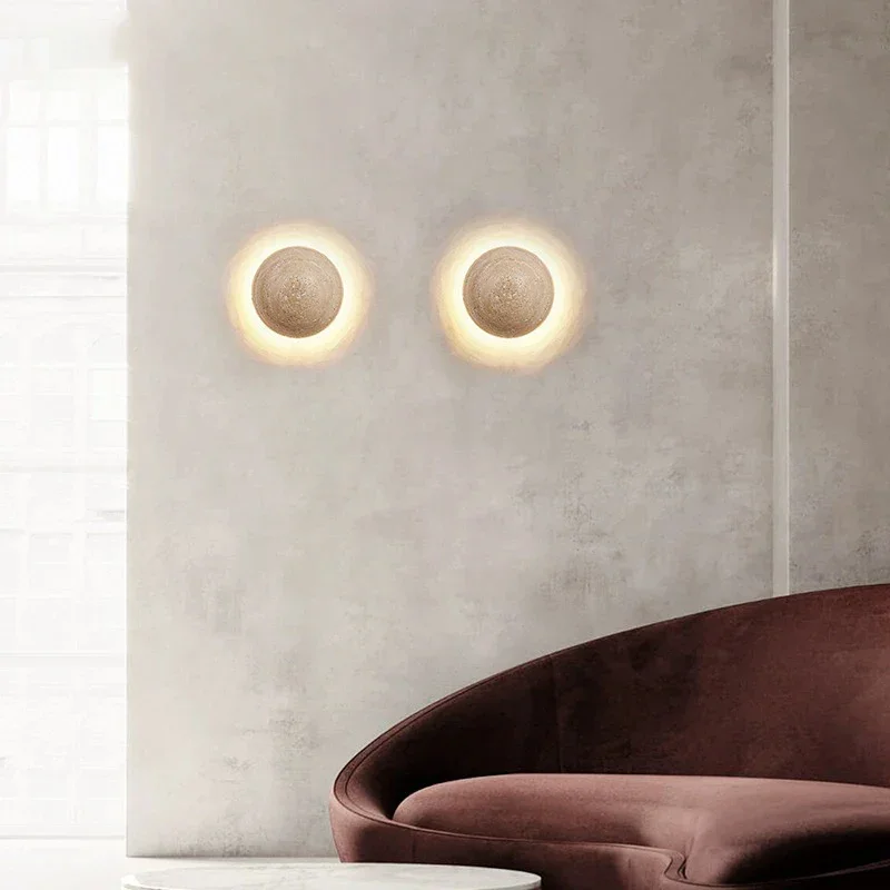 Round Natural Stone Wall Sconce | Sphere LED | CL852200X
