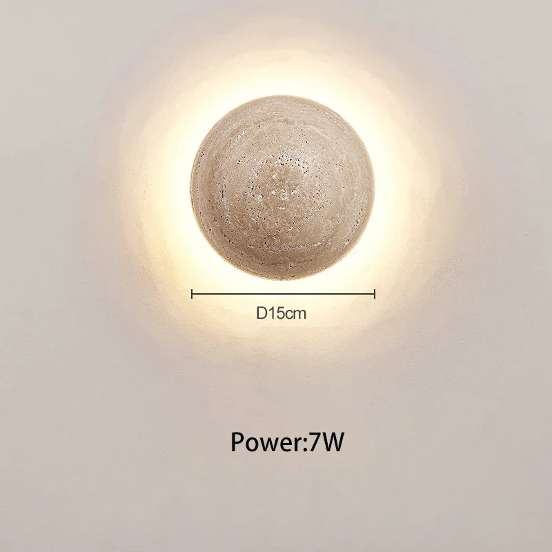 Round Natural Stone Wall Sconce | Sphere LED | CL852200X