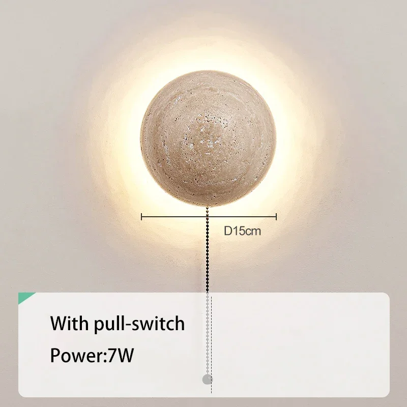 Round Natural Stone Wall Sconce | Sphere LED | CL852200X