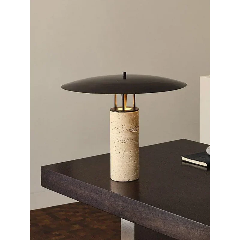 Pucci Table Lamp | Travertine & Iron | CL9850