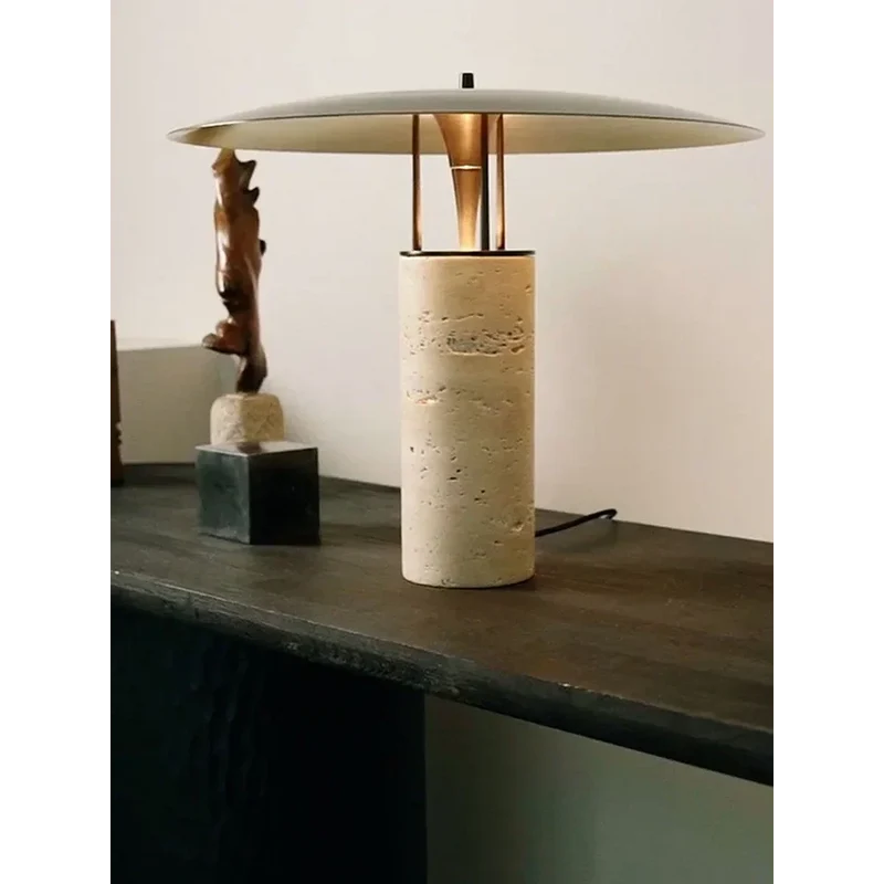 Pucci Table Lamp | Travertine & Iron | CL9850
