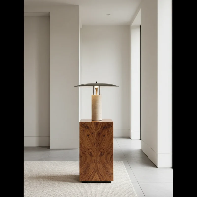 Pucci Table Lamp | Travertine & Iron | CL9850