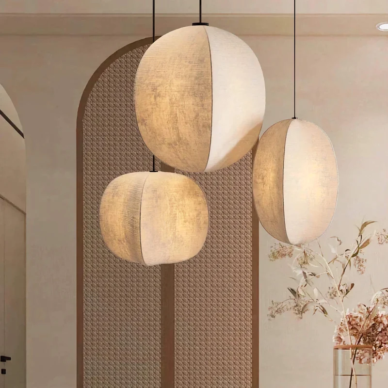 Linen Globe Pendant | Natural Beige | CL855L52