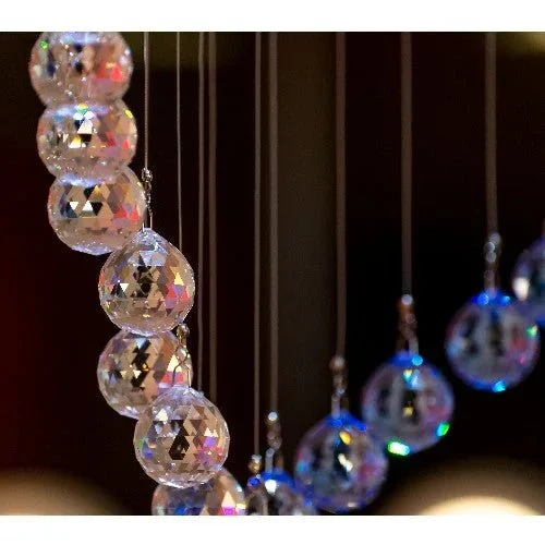 Kristall Hängeleuchte mit STRASS® Swarovski® Elements – Chrom Ø 40 cm