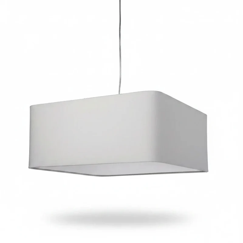 Esprit Stoff Pendelleuchte Big Linea 50 cm – eckig, weiß, E27