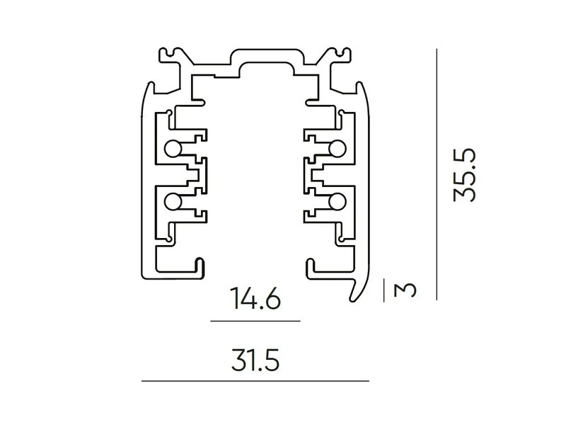 3-Phasen-Stromschiene 2m Schwarz – Robustes Aluminium für flexible Strahler-Installationen