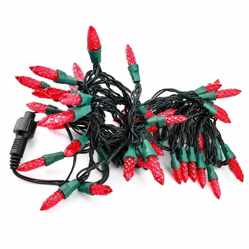 Rote LED-Lichterkette 5 m mit 50 LEDs und Netzteil