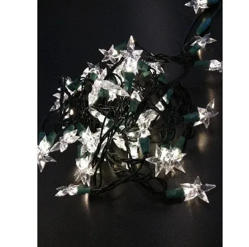 Motiv 50er Lichterkette LED Sterne kaltweiß innen 6m