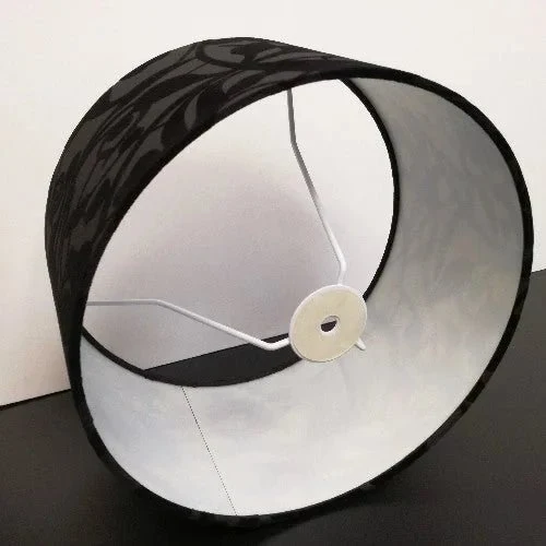 Lampenschirm Stoff in Schwarz Höhe rund Ø30 cm