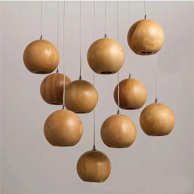 Wooden Sphere Pendant | Turned Log | CL88552M