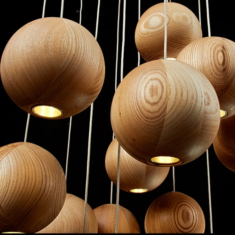 Wooden Sphere Pendant | Turned Log | CL88552M