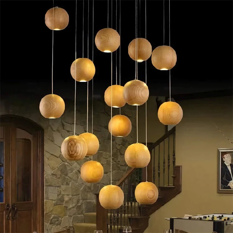 Wooden Sphere Pendant | Turned Log | CL88552M