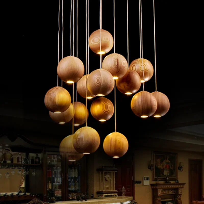 Wooden Sphere Pendant | Turned Log | CL88552M