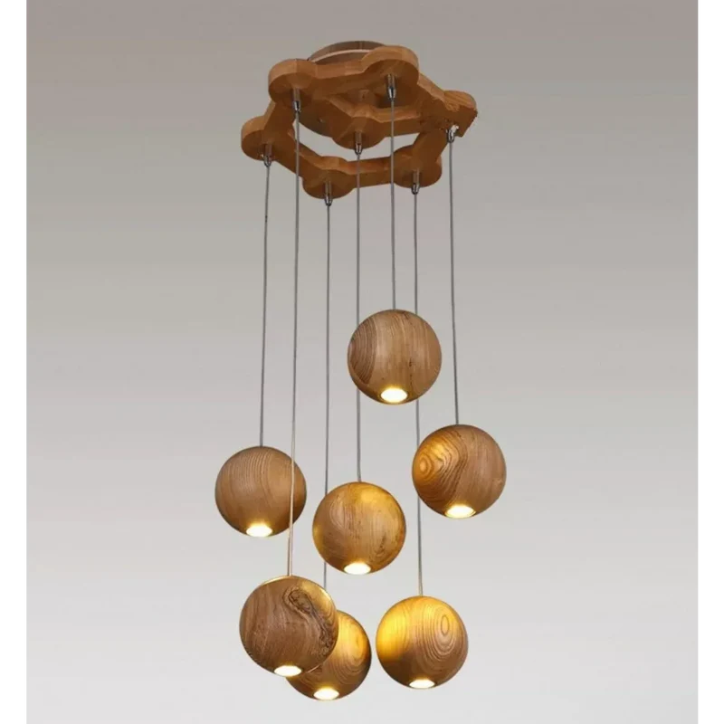 Wooden Sphere Pendant | Turned Log | CL88552M