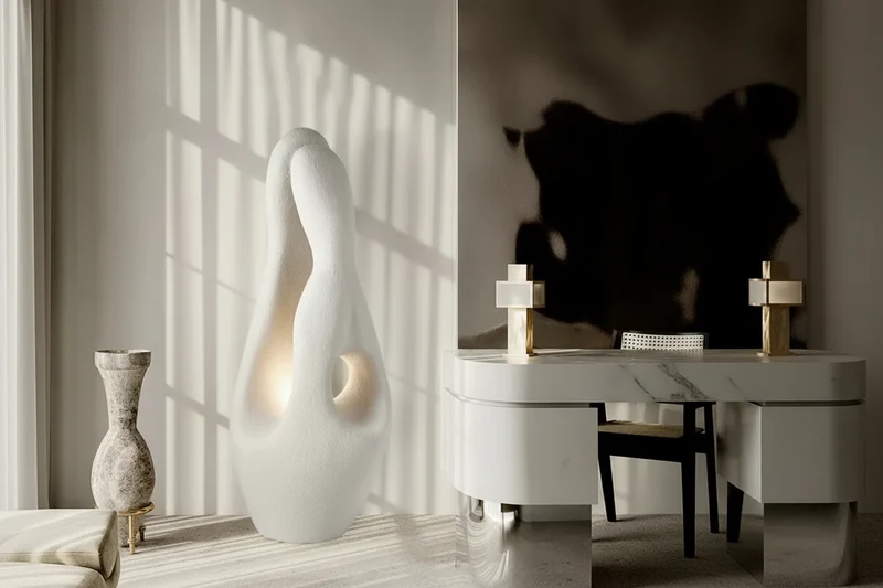 Wabi-Sabi Floor Lamp | Sculptural Resin | CLK852220