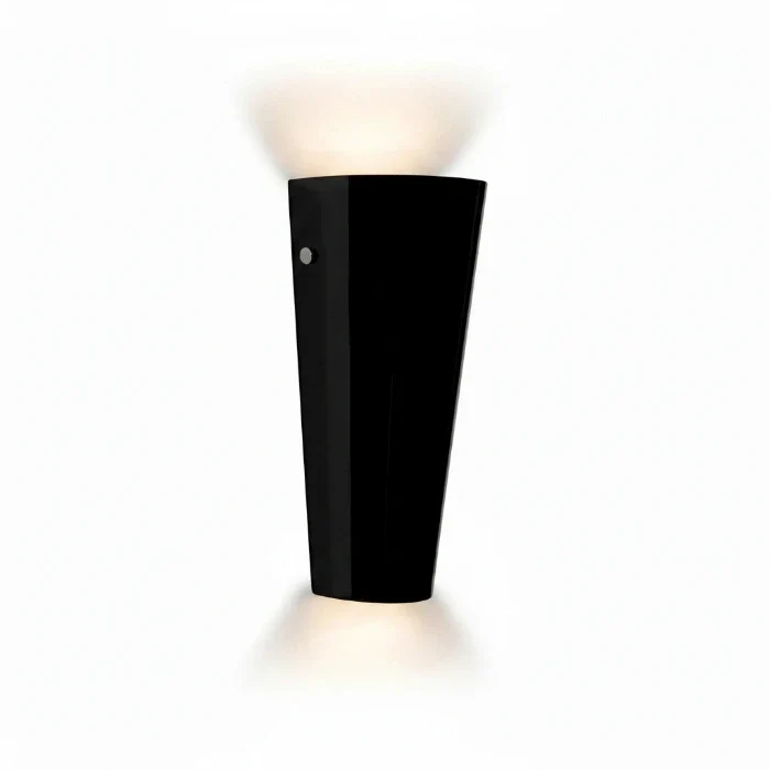 Glas Wandleuchte Leon schwarz – Wandfackel E27, mundgeblasenes Glas, Made in Italy