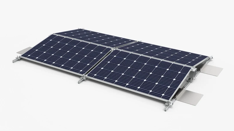 Flachdach Ost West Montageset für 4 PV Module Solar Halterung