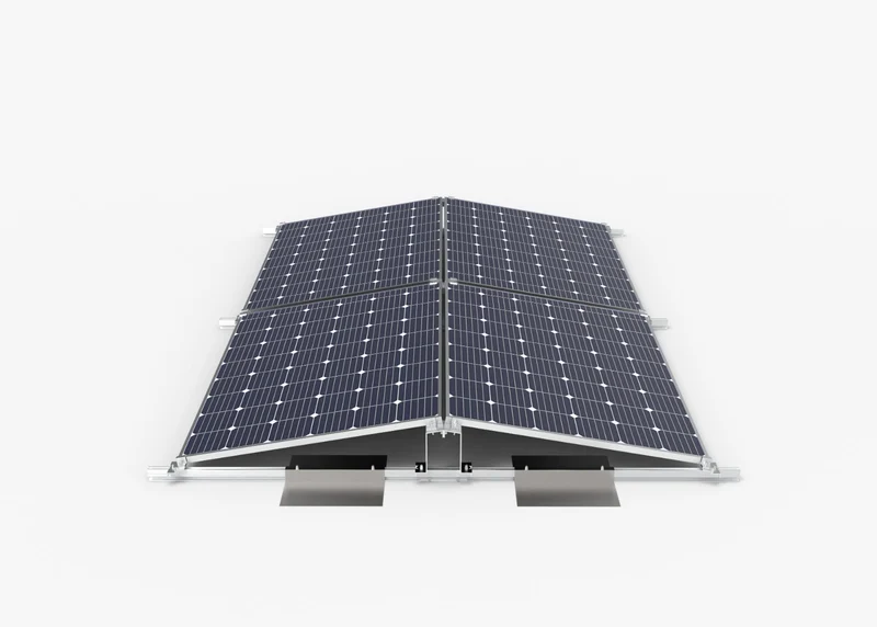 Flachdach Ost West Montageset für 4 PV Module Solar Halterung