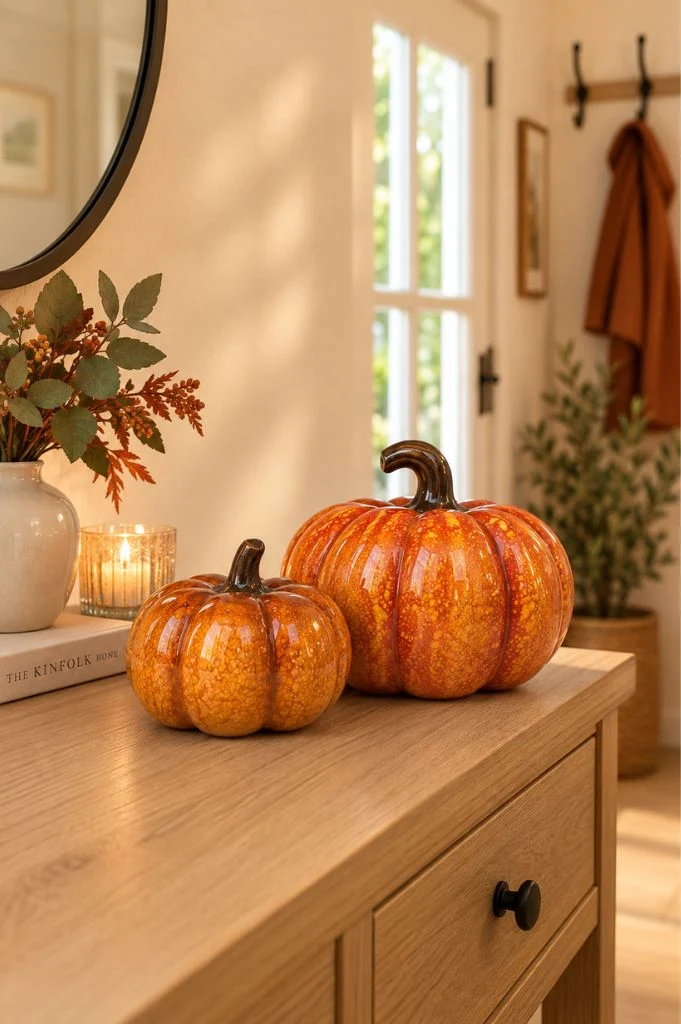 Deko Kürbis Herbstzeit orange