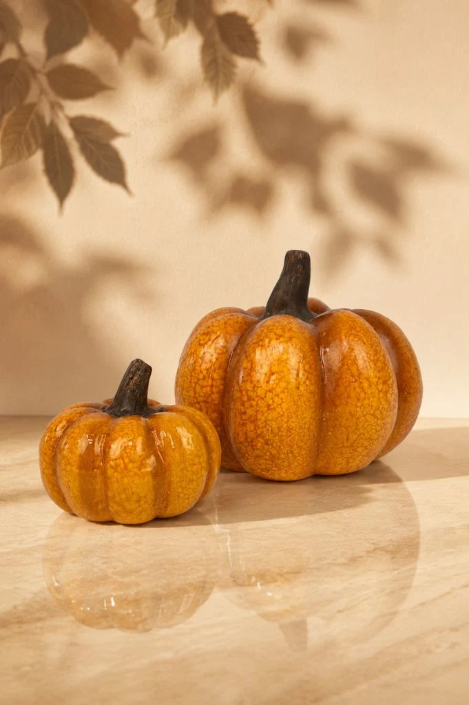 Deko Kürbis Herbstzeit orange