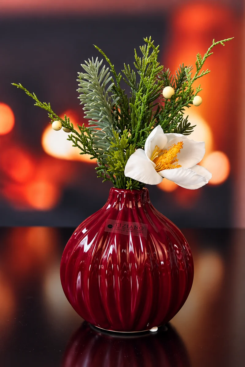 Vase Siena bauchig rot
