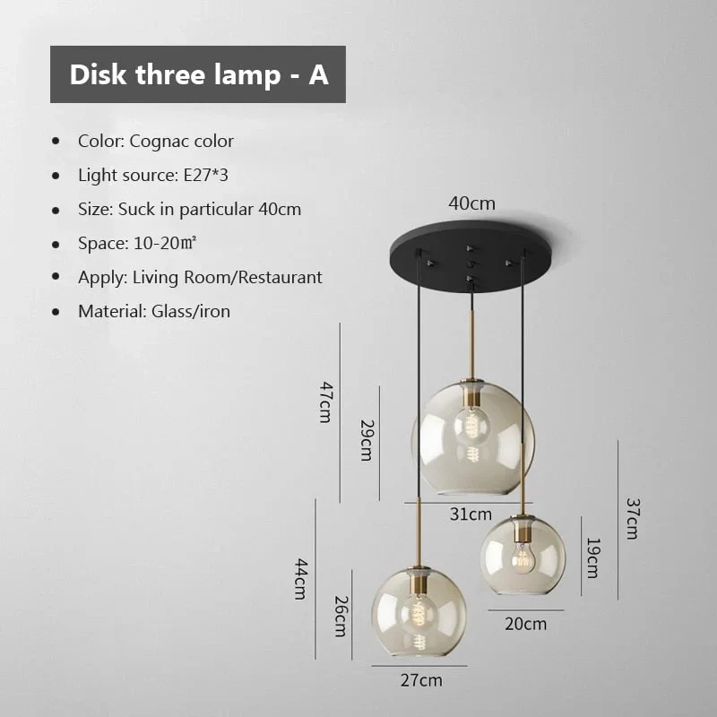 Cognac Glass Pendant | 3-Light | CLLO98620