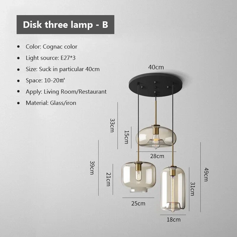 Cognac Glass Pendant | 3-Light | CLLO98620