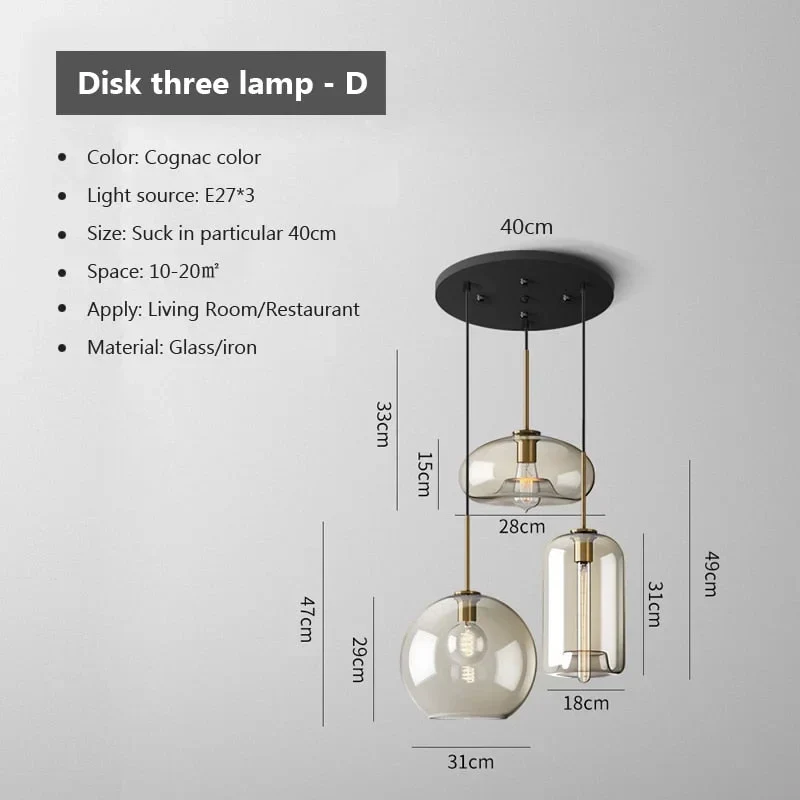 Cognac Glass Pendant | 3-Light | CLLO98620