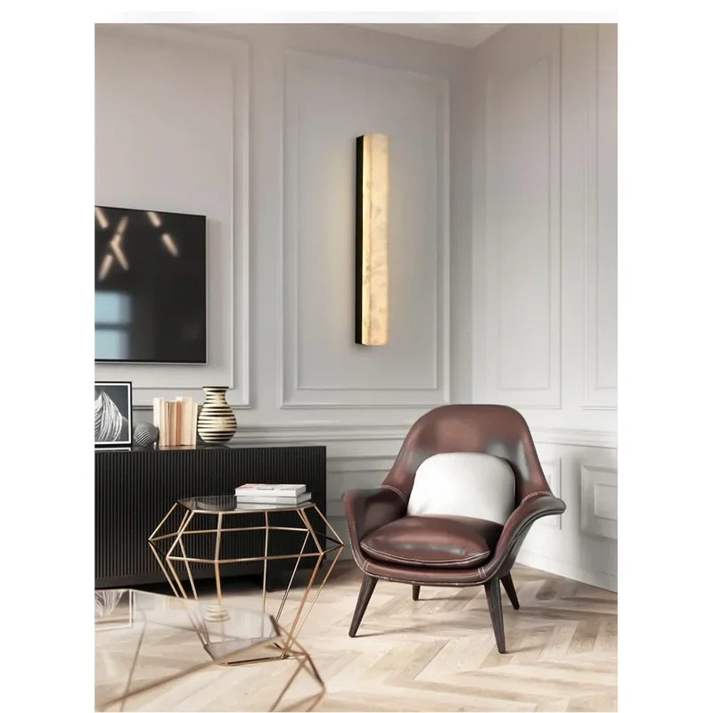 Marble Wall Sconce | Copper Accent Bar | CL3477520