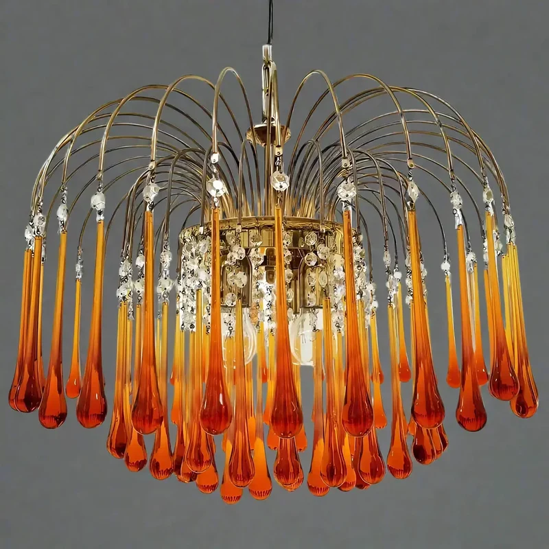 Murano-Style Chandelier | Amber Glass | CL184AWQ