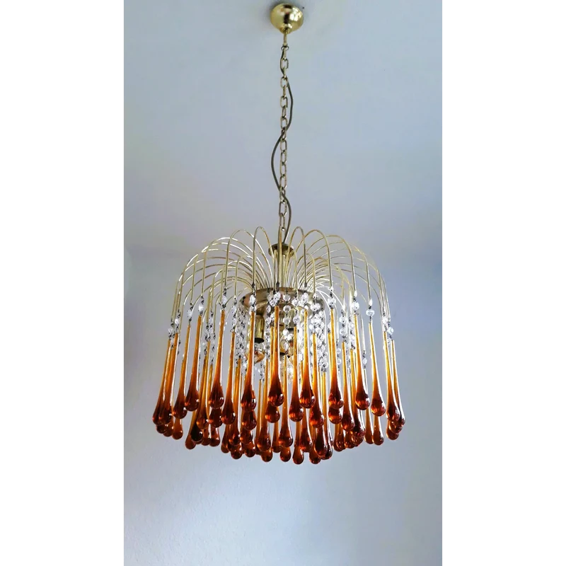 Murano-Style Chandelier | Amber Glass | CL184AWQ