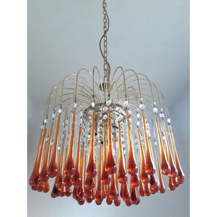 Murano-Style Chandelier | Amber Glass | CL184AWQ