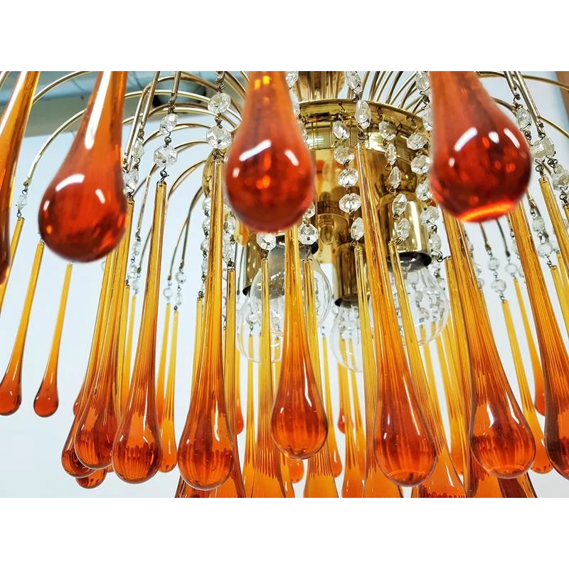 Murano-Style Chandelier | Amber Glass | CL184AWQ