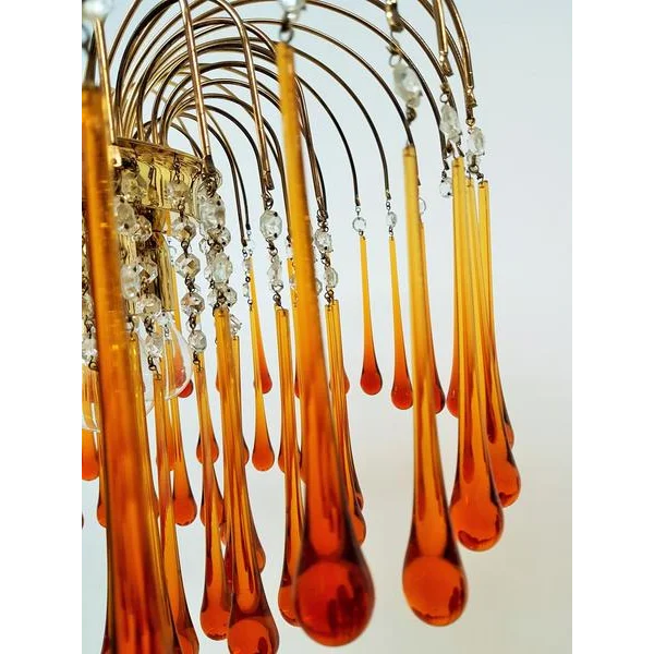 Murano-Style Chandelier | Amber Glass | CL184AWQ
