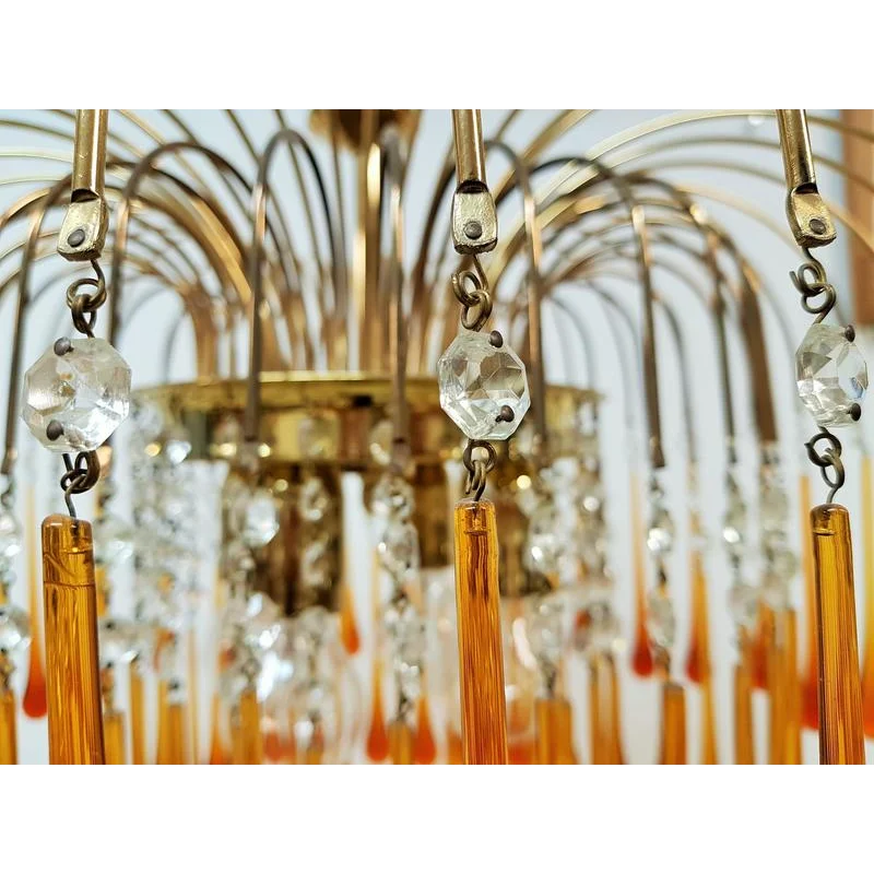 Murano-Style Chandelier | Amber Glass | CL184AWQ