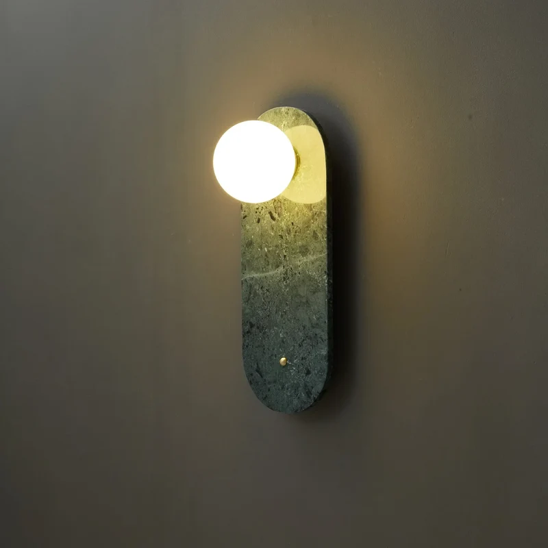 Marble Wall Sconce | Green & White Stone | CLND047