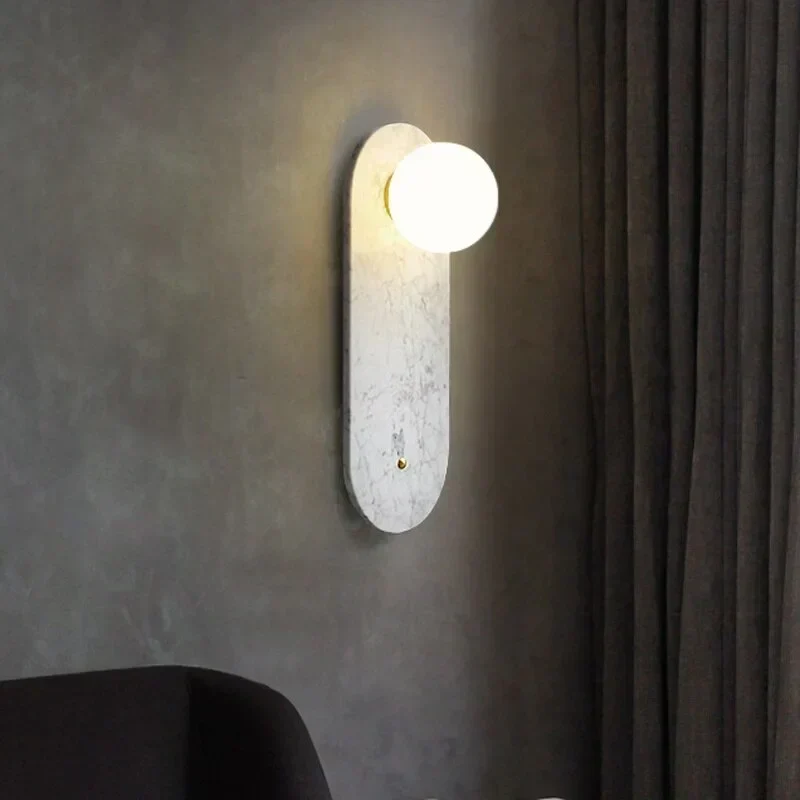 Marble Wall Sconce | Green & White Stone | CLND047