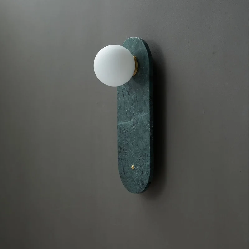 Marble Wall Sconce | Green & White Stone | CLND047