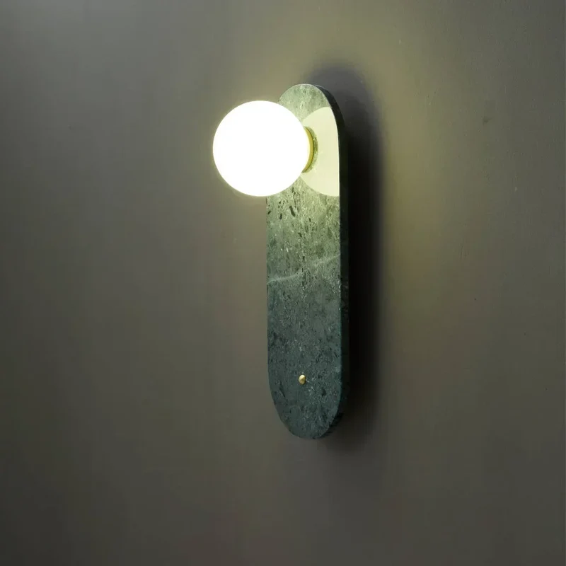 Marble Wall Sconce | Green & White Stone | CLND047