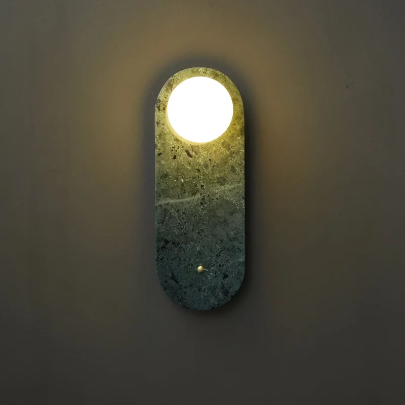 Marble Wall Sconce | Green & White Stone | CLND047