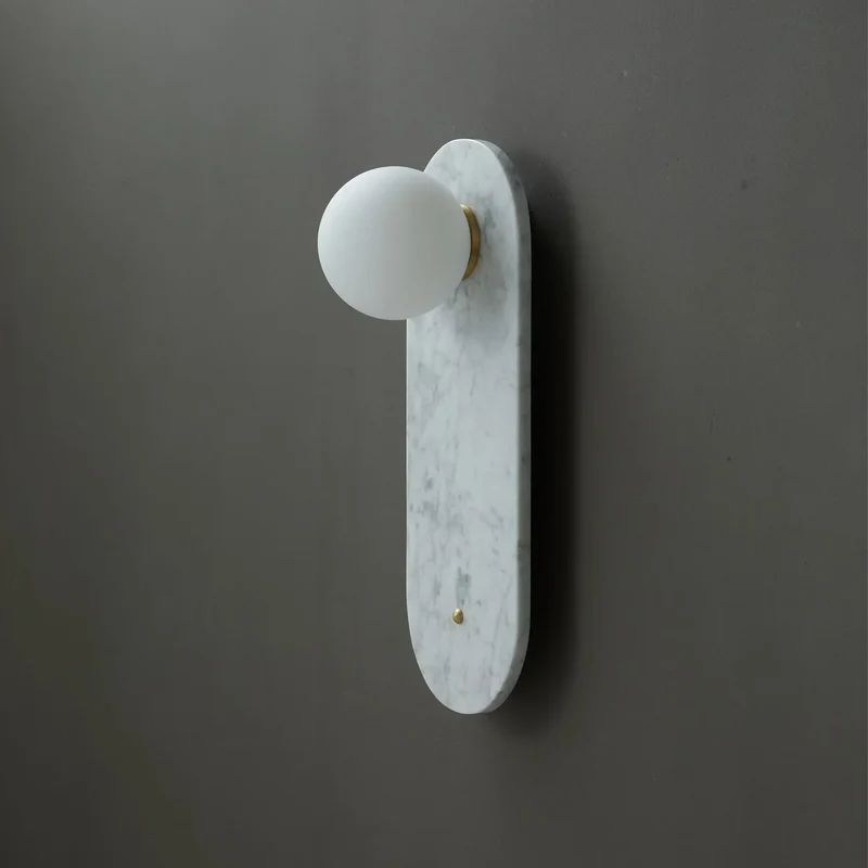 Marble Wall Sconce | Green & White Stone | CLND047