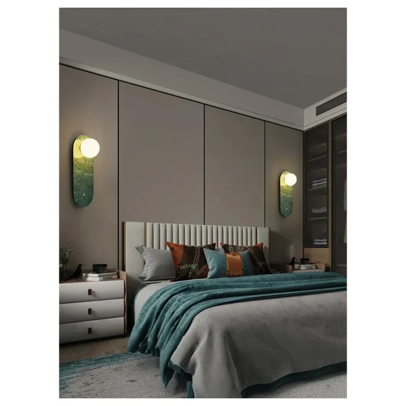 Marble Wall Sconce | Green & White Stone | CLND047