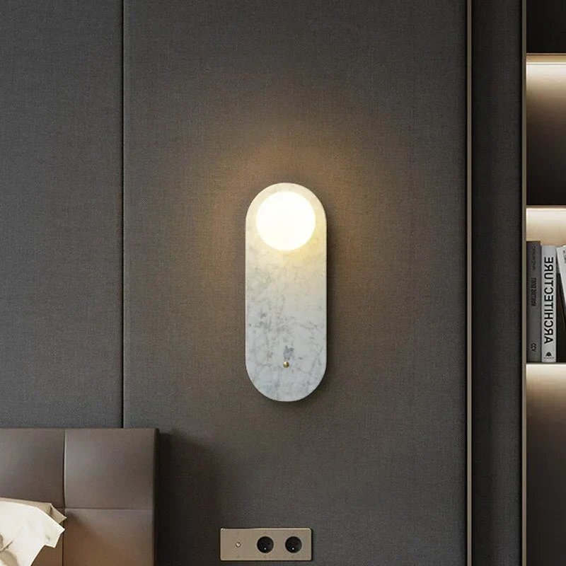Marble Wall Sconce | Green & White Stone | CLND047