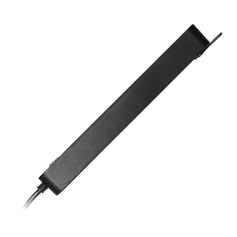 Steckdosenleiste 6-fach (Schuko) Schwarz, Flachstecker, Schalter, 10A