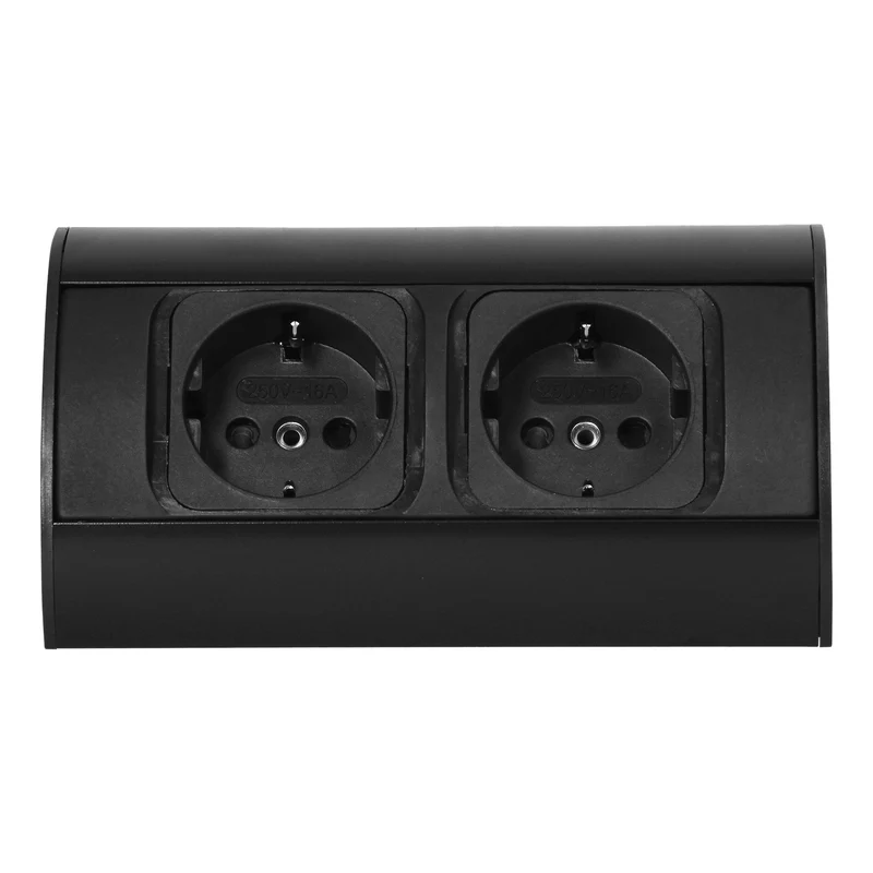 Tisch-Steckdose 2-fach 2x USB weiß Küche Büro Steckdosenleiste Schreibtisch