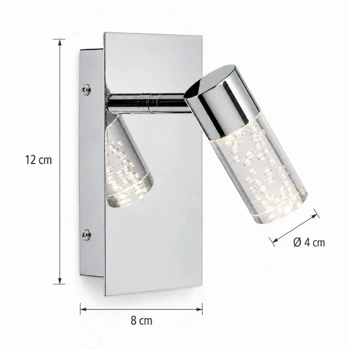 Fischer & Honsel Janne LED-Wandleuchte mit Schalter – Chrom, 4 W