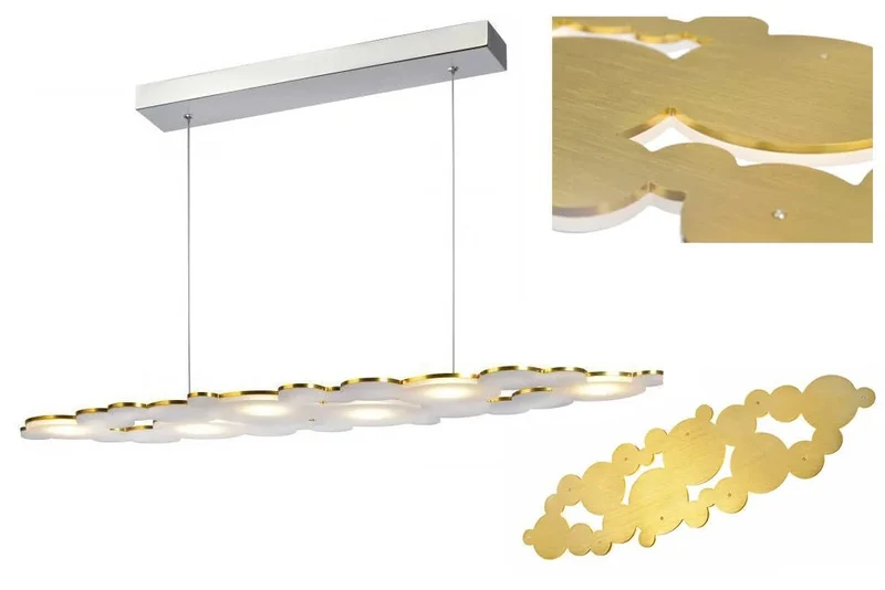LED Pendelleuchte DREAM mit Gold-Dekor – dimmbare Design-Hängeleuchte, warmweiß