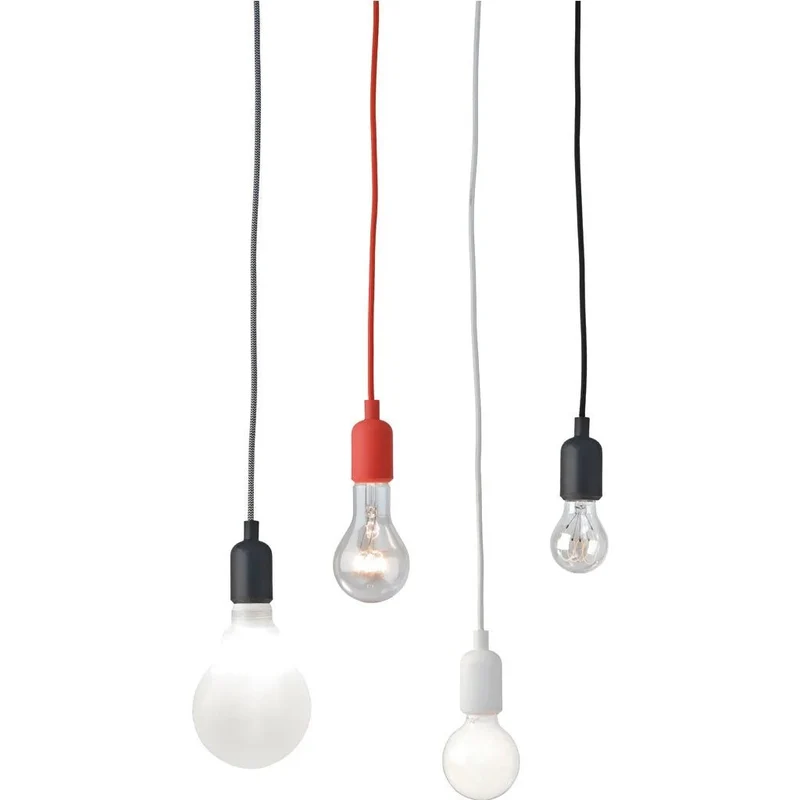 Pendelfassung E27 Colore Rot – Lampenfassung mit Textilkabel (160 cm)
