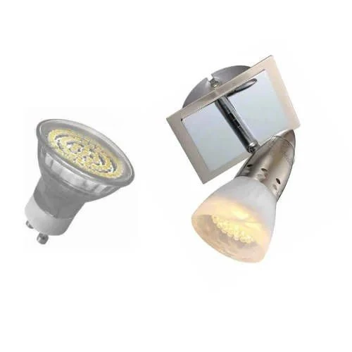 LED Wandstrahler & Deckenspot TWENTIS 1-flammig – schwenkbar, GU10, Chrom/Glas, warmweiß